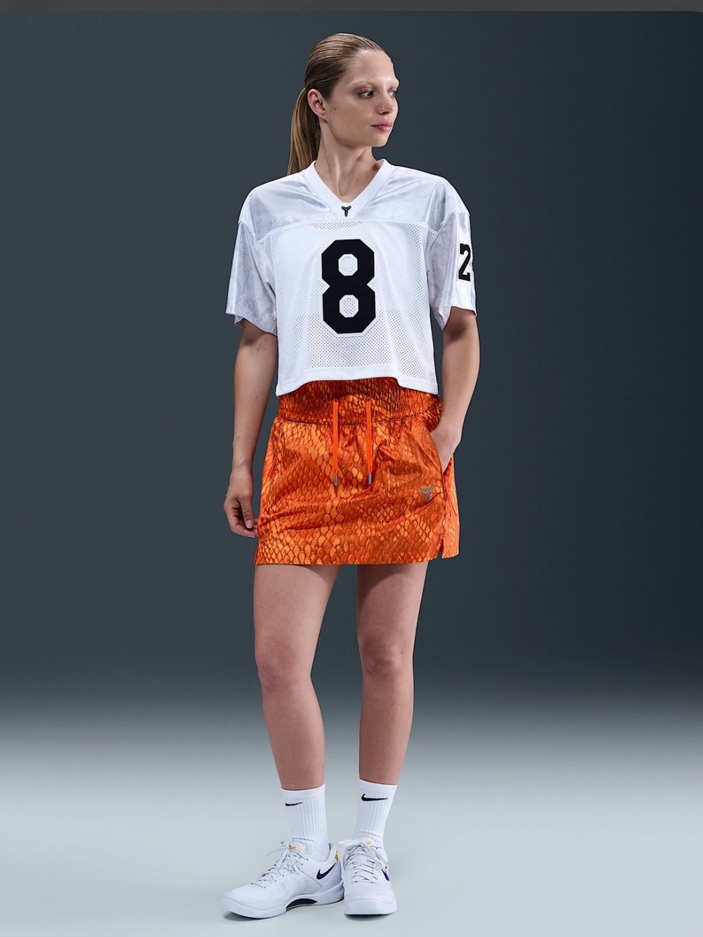 NIKE Kobe Women's Woven Safety Orange Snakeskin Skirt IB2720-819 Sz XL